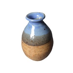 Blue Boho Glazed Ceramic Bud Vase